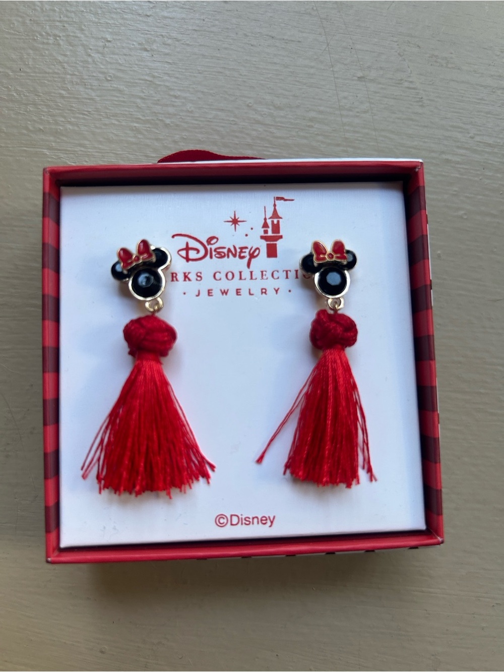 Disney Parks Dots & Dashes Minnie Mouse Earrings NIB